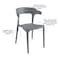 Cosco Novogratz Poolside Collection, Felix Stacking Dining Chairs, Indoor/Outdoor, Charcoal 2PK 87818CHC2E - alternate 5
